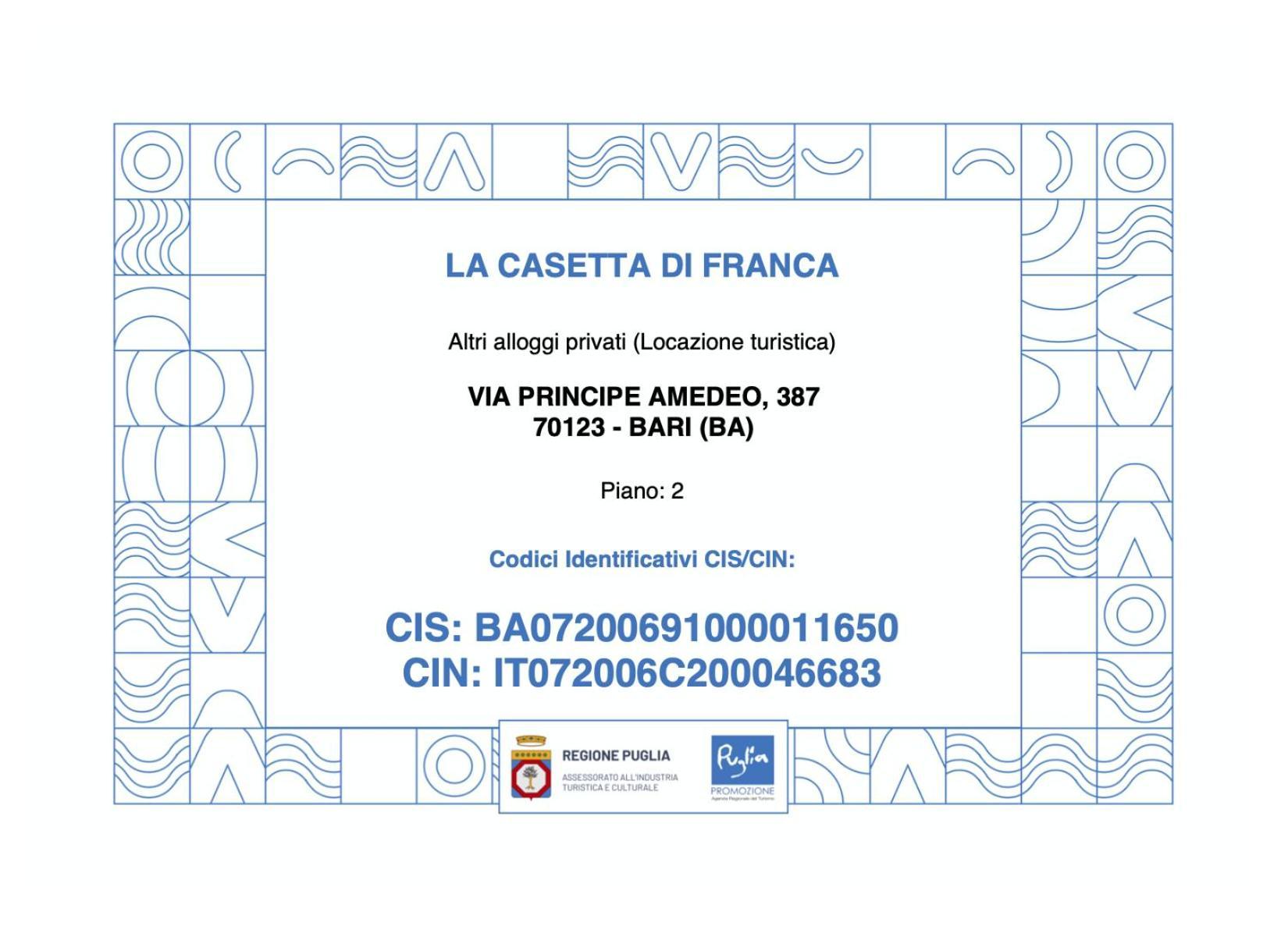 La Casetta Di Franca Bari Bagian luar foto
